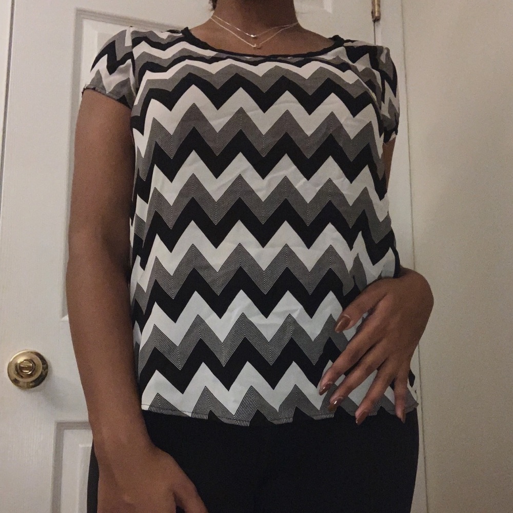 Black + White ZigZag Tee